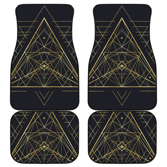 Geometric Pyramid Print Front and Back Car Floor Mats