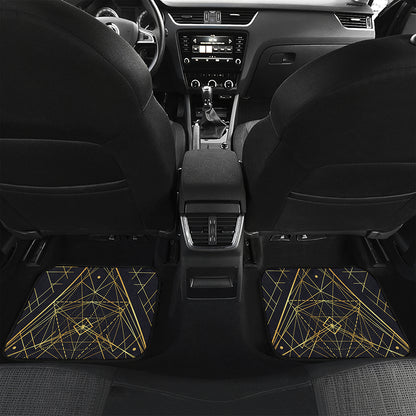 Geometric Pyramid Print Front and Back Car Floor Mats
