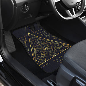 Geometric Pyramid Print Front and Back Car Floor Mats