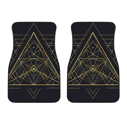 Geometric Pyramid Print Front Car Floor Mats