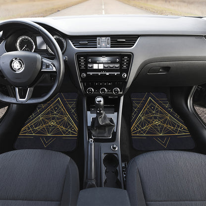 Geometric Pyramid Print Front Car Floor Mats