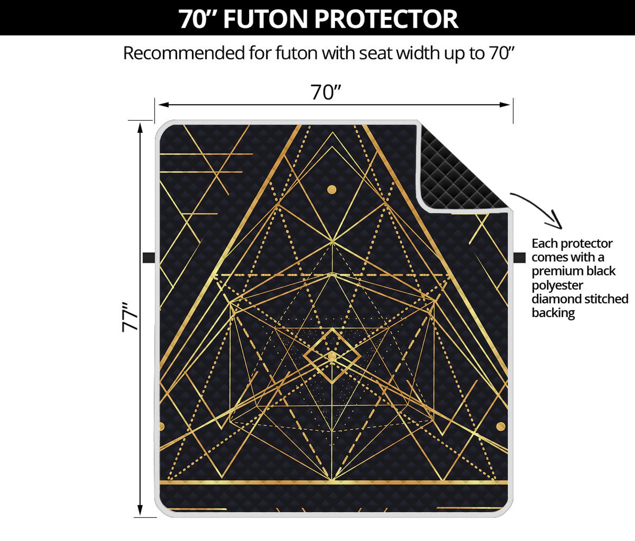 Geometric Pyramid Print Futon Protector