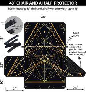 Geometric Pyramid Print Half Sofa Protector