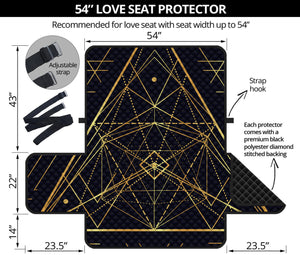 Geometric Pyramid Print Loveseat Protector