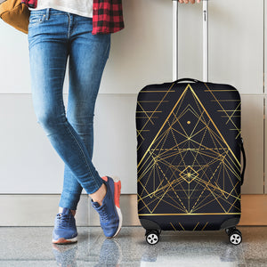 Geometric Pyramid Print Luggage Cover