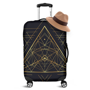 Geometric Pyramid Print Luggage Cover