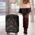 Geometric Pyramid Print Luggage Cover