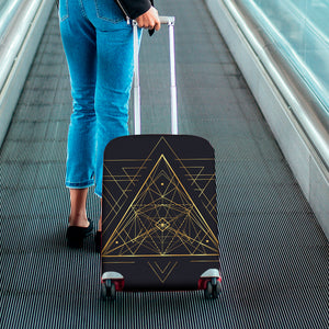 Geometric Pyramid Print Luggage Cover