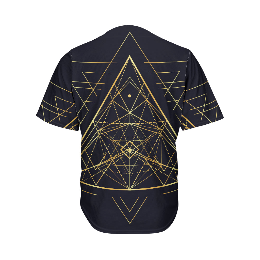 Geometric Pyramid Print Men's Baseball Jersey