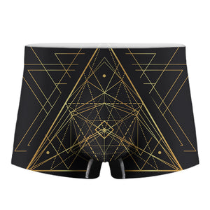 Geometric Pyramid Print Men's Boxer Briefs