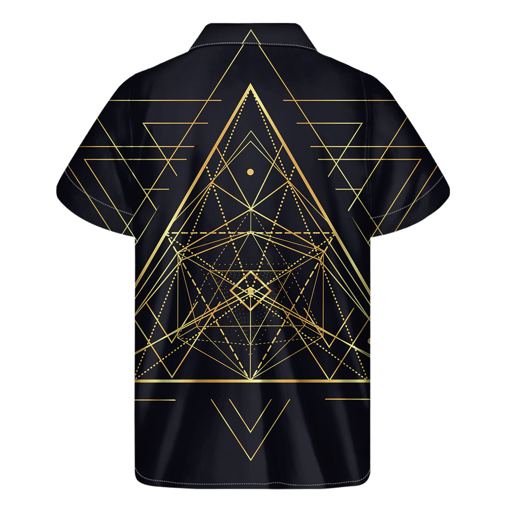 Geometric Pyramid Print Men's Short Sleeve Shirt