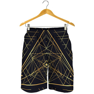 Geometric Pyramid Print Men's Shorts