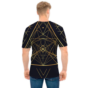 Geometric Pyramid Print Men's T-Shirt