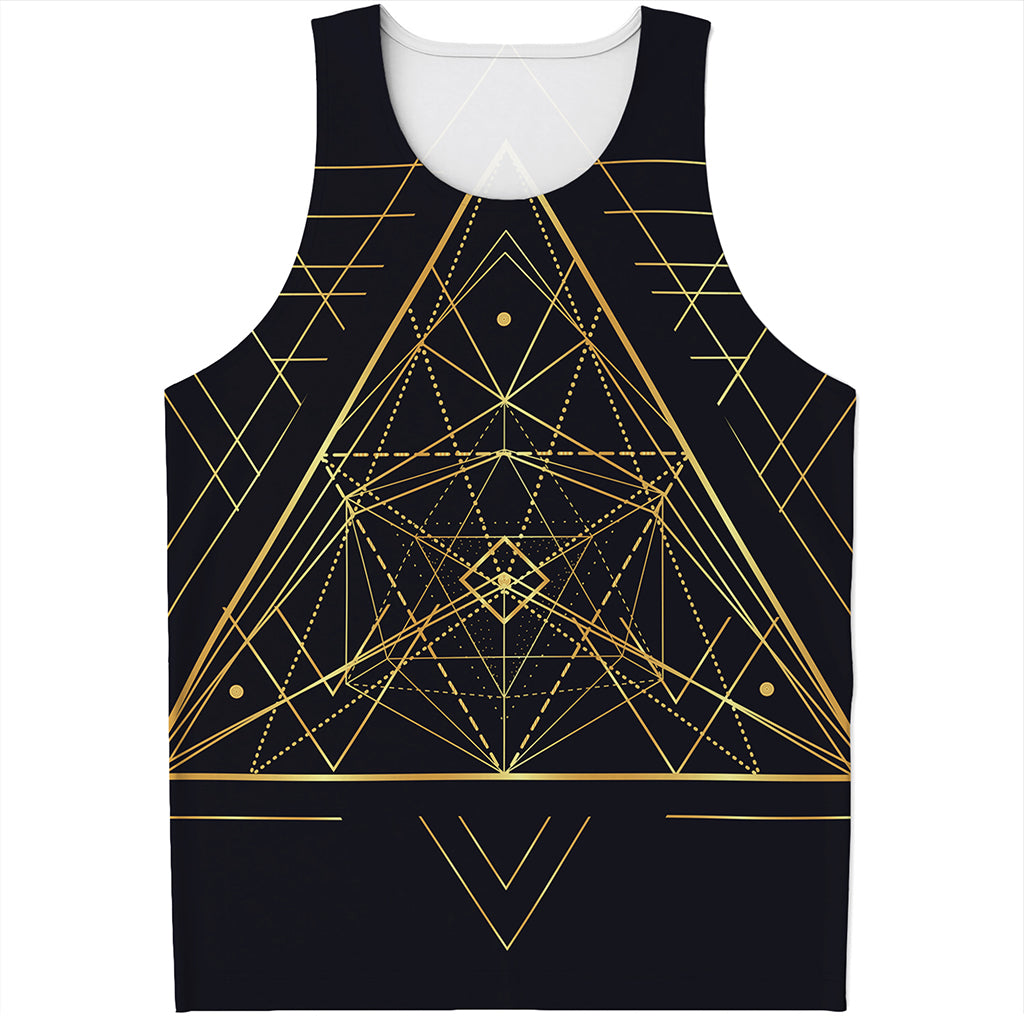 Geometric Pyramid Print Men's Tank Top