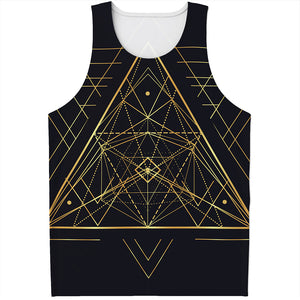 Geometric Pyramid Print Men's Tank Top