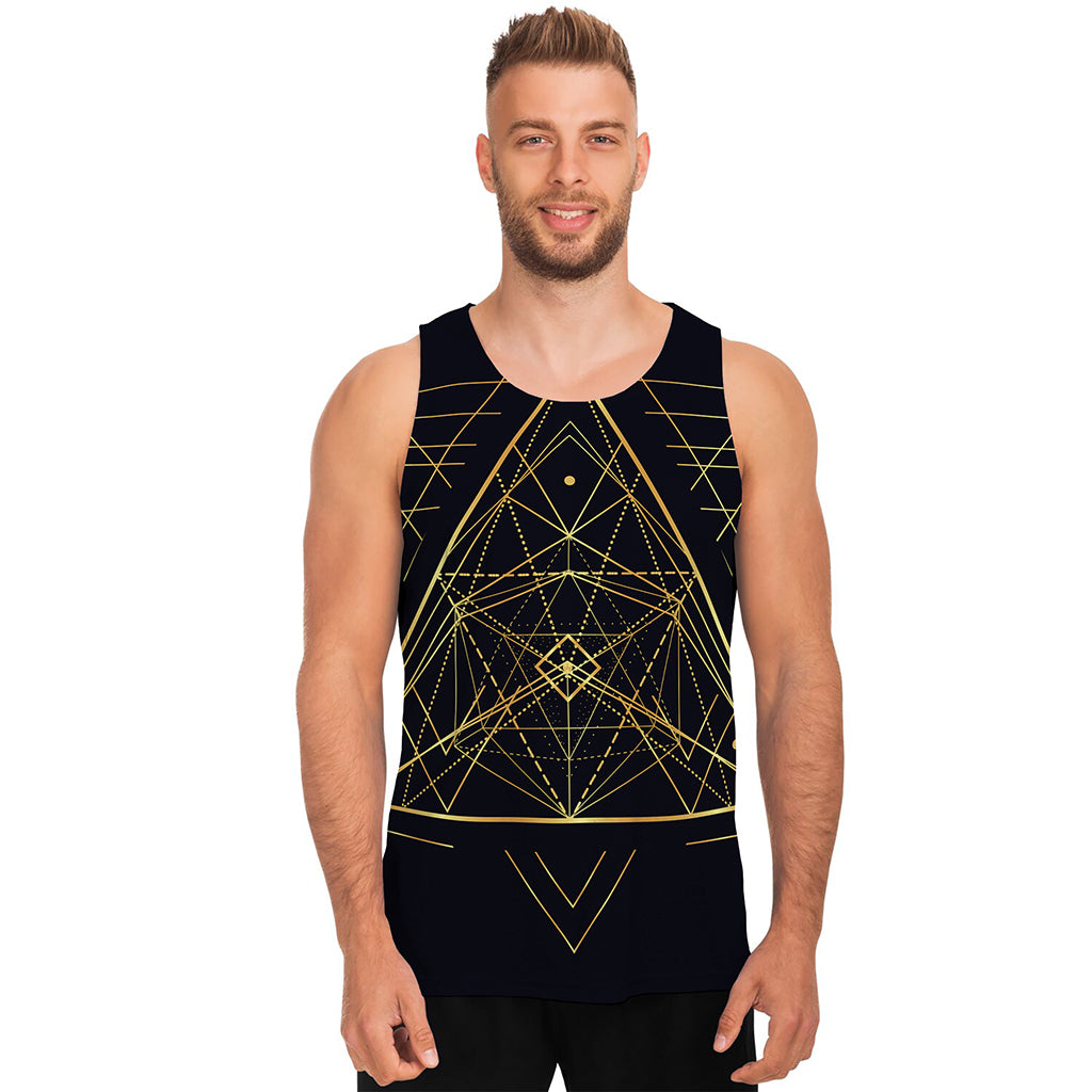 Geometric Pyramid Print Men's Tank Top