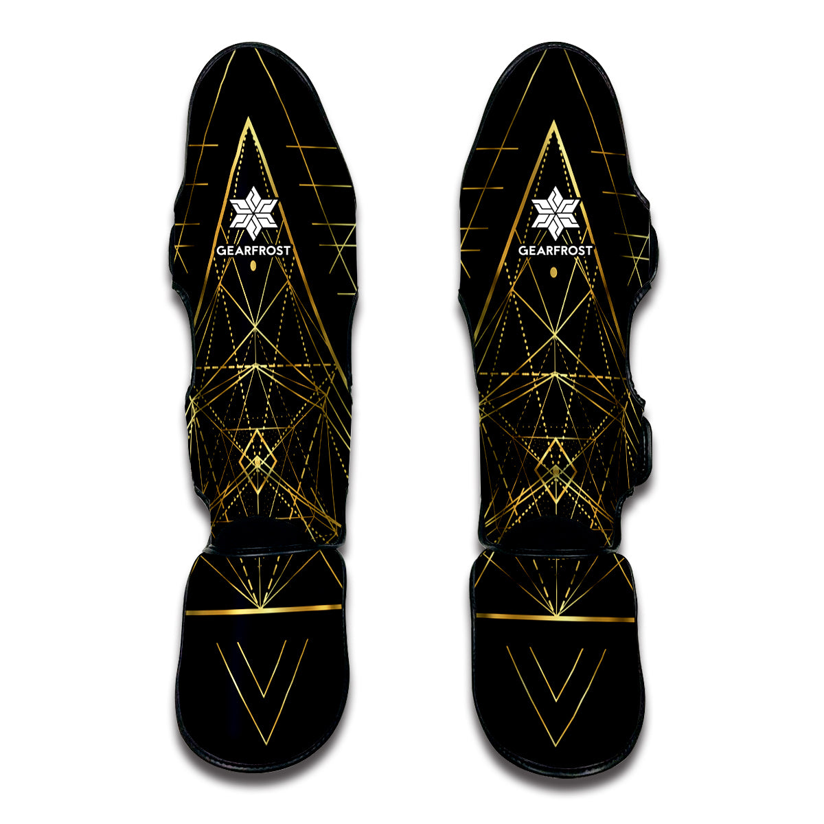 Geometric Pyramid Print Muay Thai Shin Guard