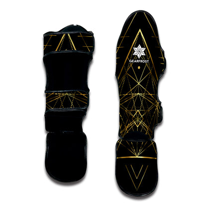 Geometric Pyramid Print Muay Thai Shin Guard