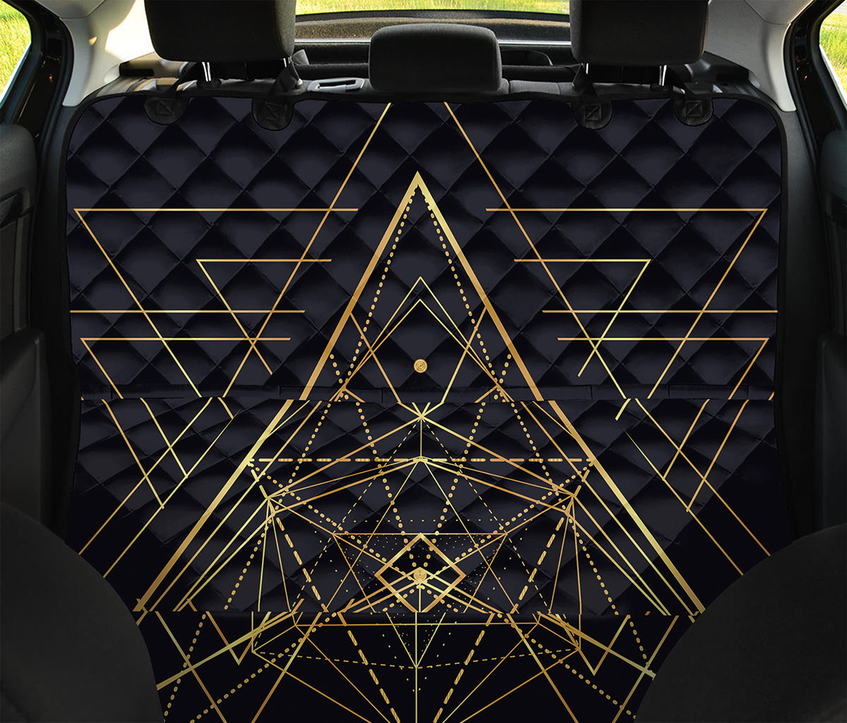 Geometric Pyramid Print Pet Car Back Seat Cover