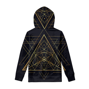 Geometric Pyramid Print Pullover Hoodie