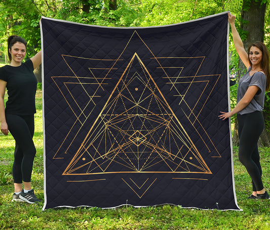Geometric Pyramid Print Quilt