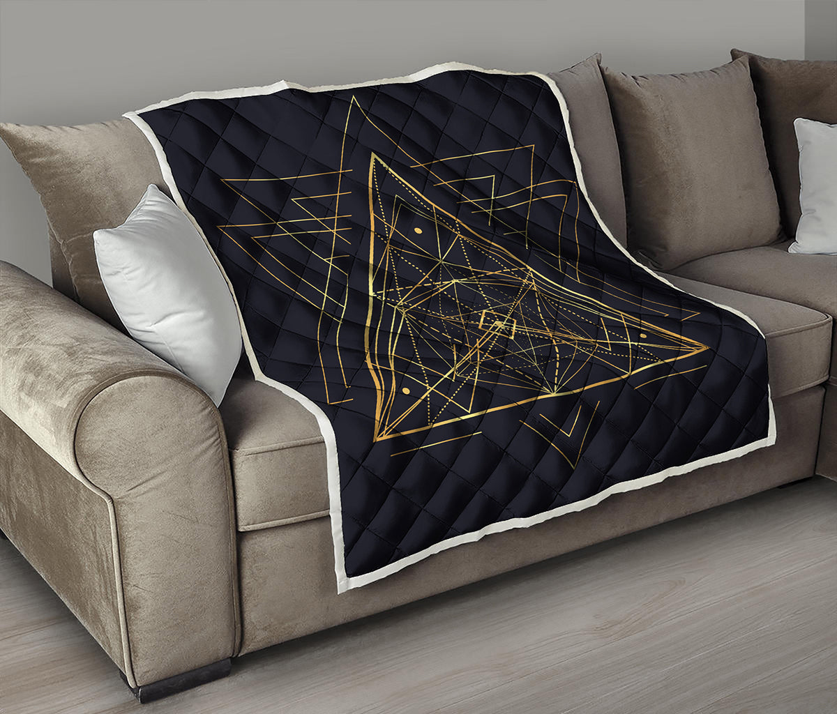 Geometric Pyramid Print Quilt