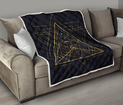 Geometric Pyramid Print Quilt