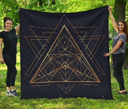 Geometric Pyramid Print Quilt