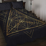 Geometric Pyramid Print Quilt Bed Set