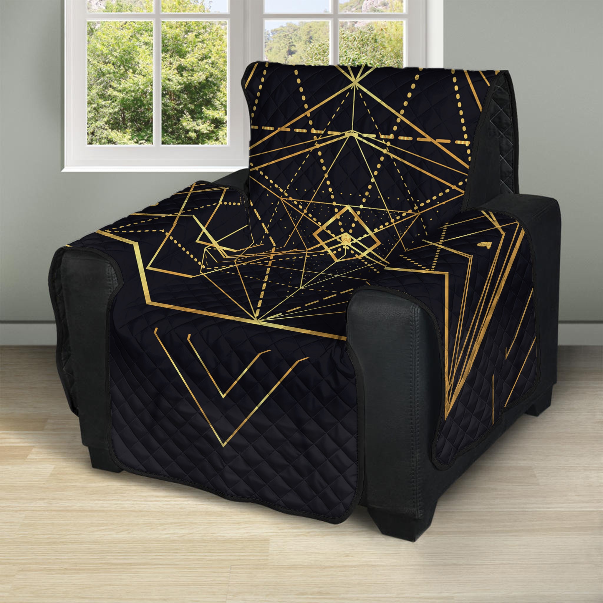 Geometric Pyramid Print Recliner Protector