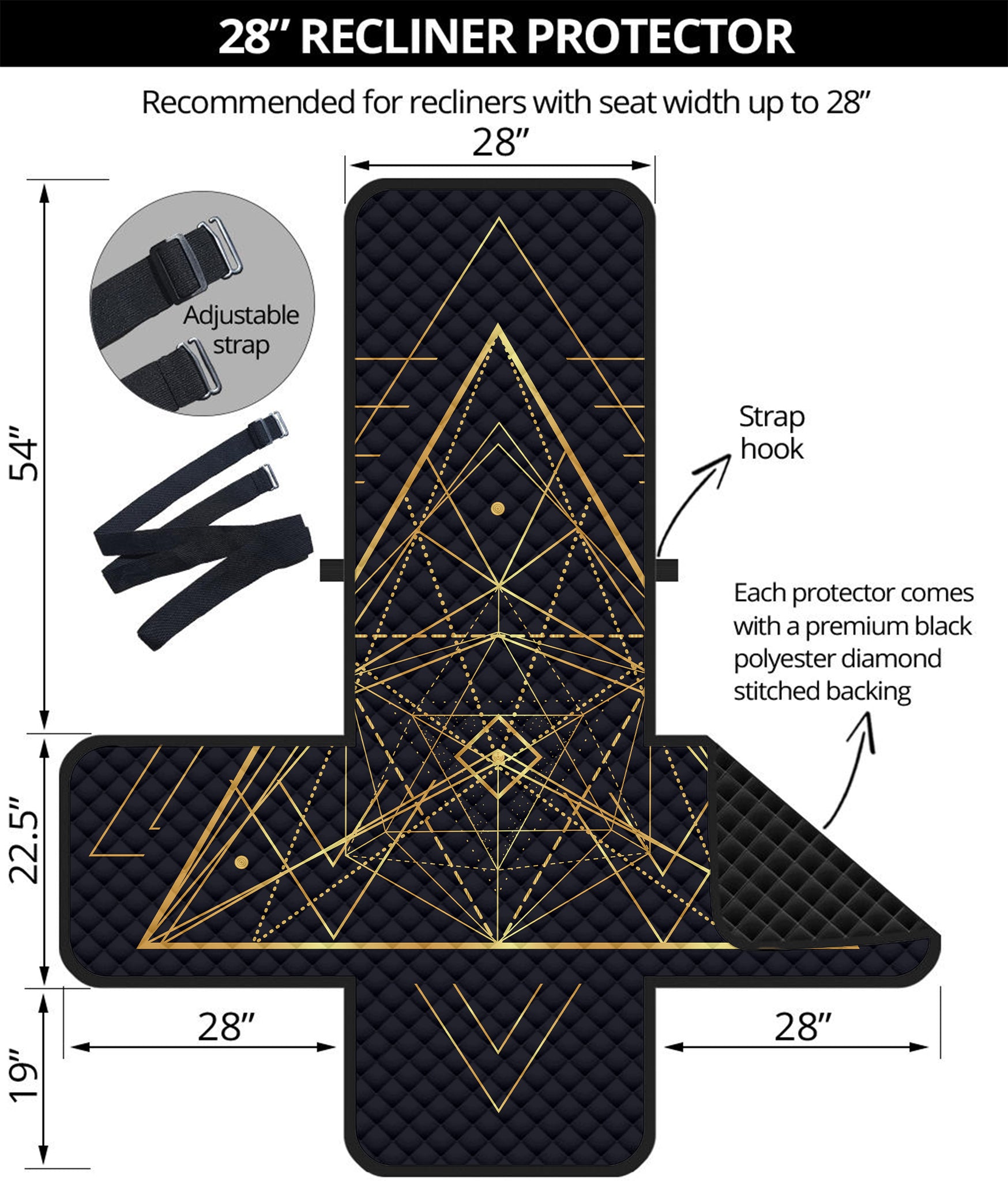 Geometric Pyramid Print Recliner Protector