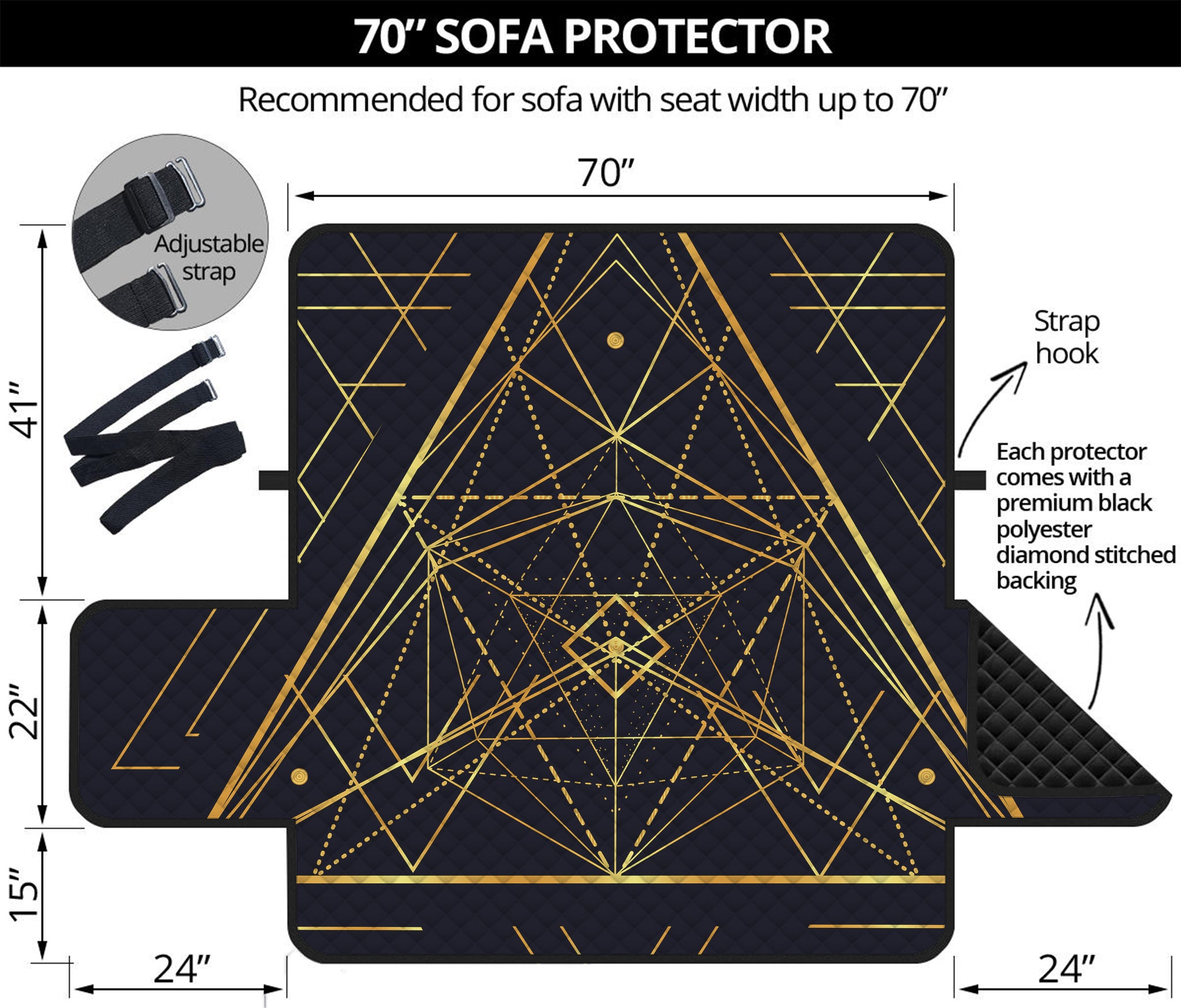 Geometric Pyramid Print Sofa Protector