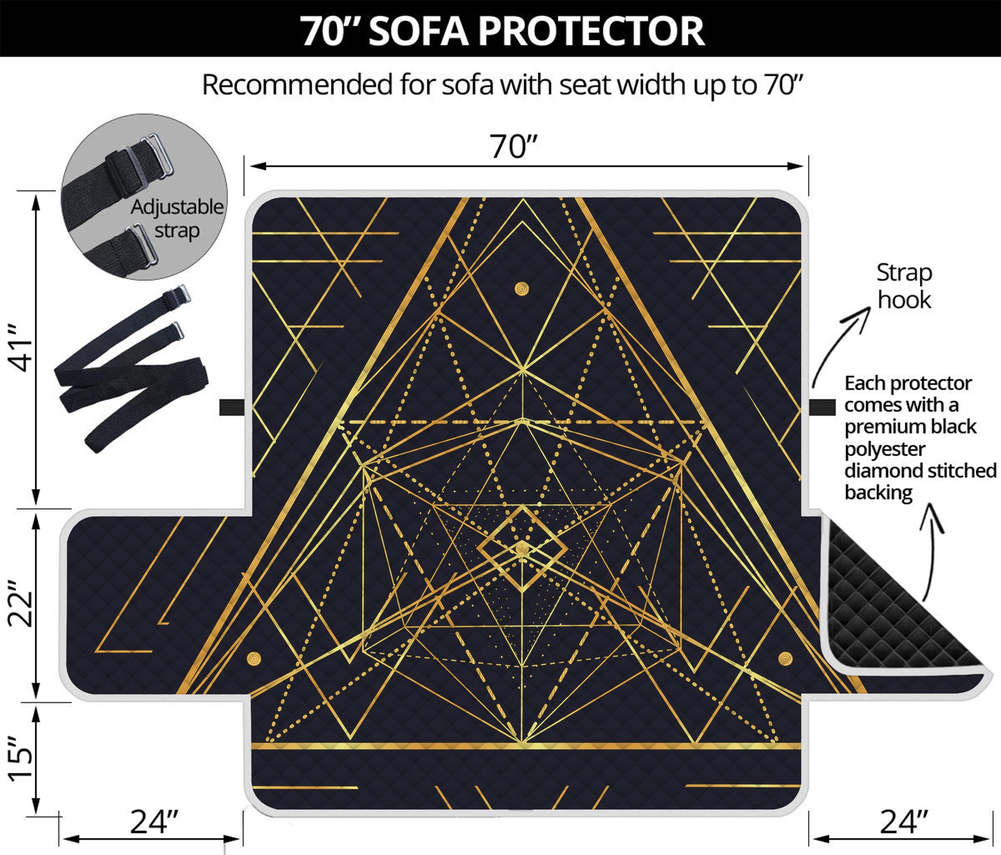 Geometric Pyramid Print Sofa Protector