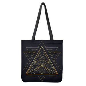 Geometric Pyramid Print Tote Bag