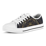 Geometric Pyramid Print White Low Top Shoes