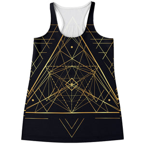 Geometric Pyramid Print Women's Racerback Tank Top