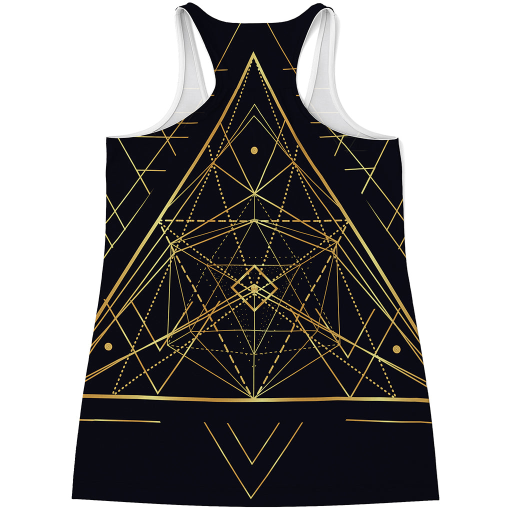 Geometric Pyramid Print Women's Racerback Tank Top