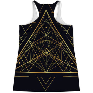 Geometric Pyramid Print Women's Racerback Tank Top