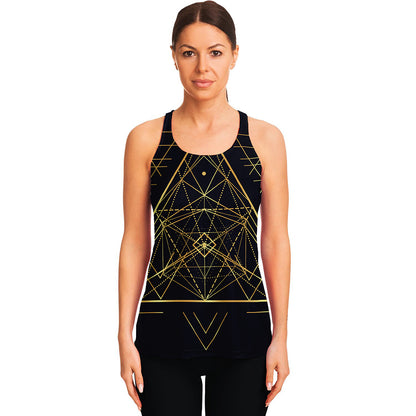 Geometric Pyramid Print Women's Racerback Tank Top