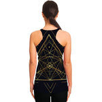 Geometric Pyramid Print Women's Racerback Tank Top