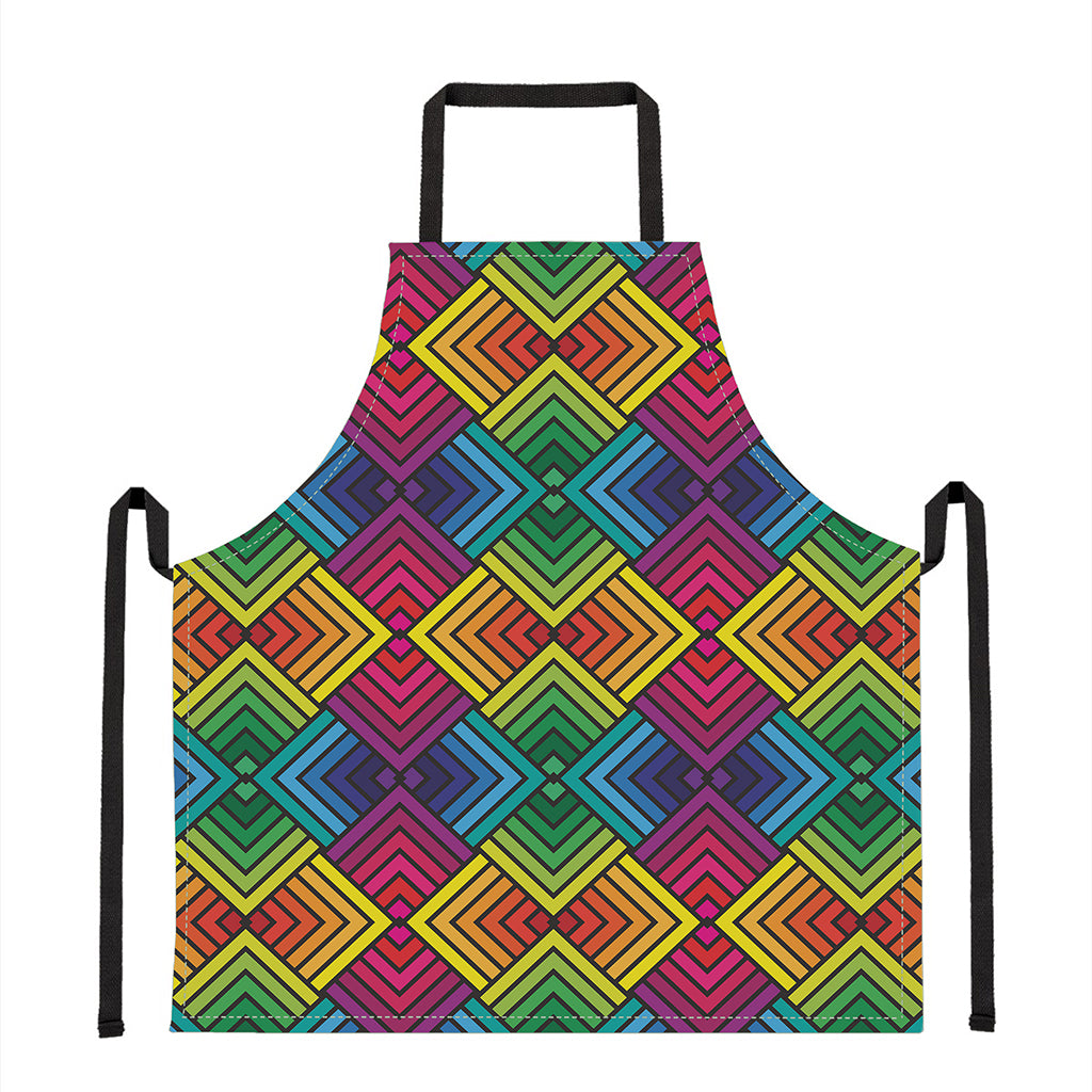 Geometric Rainbow Pattern Print Apron