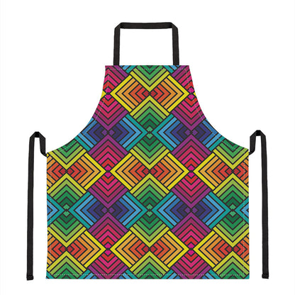Geometric Rainbow Pattern Print Apron