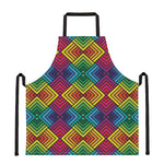 Geometric Rainbow Pattern Print Apron