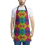 Geometric Rainbow Pattern Print Apron