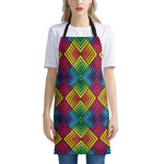 Geometric Rainbow Pattern Print Apron