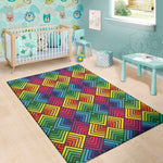 Geometric Rainbow Pattern Print Area Rug