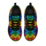 Geometric Rainbow Pattern Print Black Sneakers