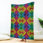 Geometric Rainbow Pattern Print Blanket