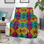 Geometric Rainbow Pattern Print Blanket