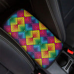 Geometric Rainbow Pattern Print Car Center Console Cover